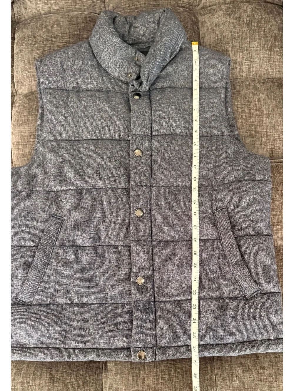 Banana Republic Men's Quilted Puffer Vest Size M in Heathered Gray